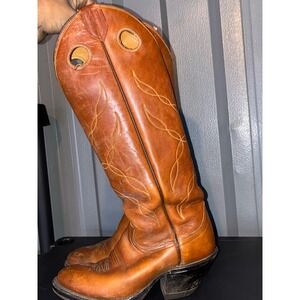 Tony Lama Vintage Brown Leather Buckaroo Cowboy Boots 6421 Mens 6.5 D